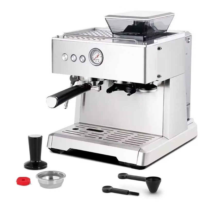 Coffee Equipment For Espresso Machine - อุปกรณ์ชงกาแฟ เครื่องชงเอสเพรสโซแบบมืออาชีพ 2-in-1 สำหรับธุรกิจ พร้อมตัวเครื่องสแตนเลส